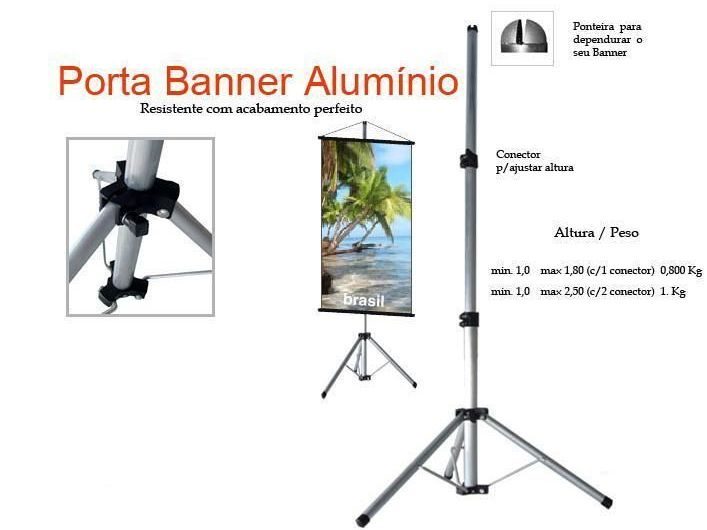 Porta-banner em alumínio